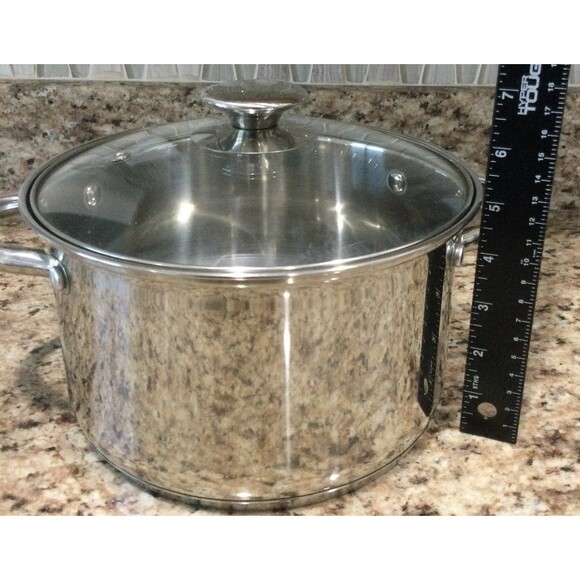 Chefmate Stainless Steel Pot with Glass Lid. Holds approximately 3 qts. - Picture 7 of 11